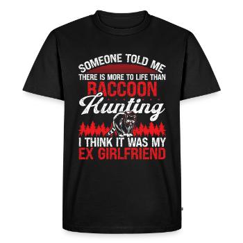 Raccoon Slayer Ex Raccoon Technicien en enlèvement - T-shirt Premium bio Homme - noir - Devant - Nico (187cm)