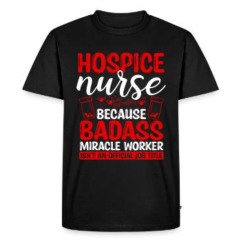 Infirmière en soins palliatifs Faiseur de miracles Soins infirmiers Essentiels - T-shirt Premium bio Homme - noir - Devant - Nico (187cm)