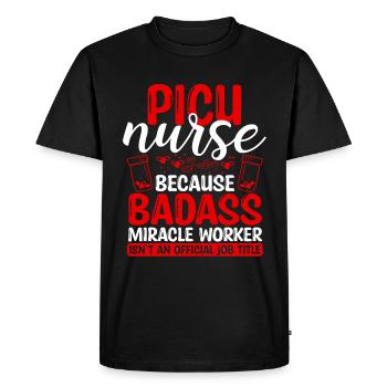 Picu Nurse Miracle Worker Nursing Essentials - Men's Premium Organic T-Shirt - black - Front - Nico (187cm)