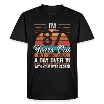 87 Jour d’anniversaire plus de 16 Vintage 87 ans - T-shirt Premium bio Homme - noir - Devant - Nico (187cm)