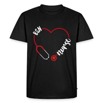 BSN Nurse Stethoscope BSN Nursing School Degree - Men's Premium Organic T-Shirt - black - Front - Nico (187cm)