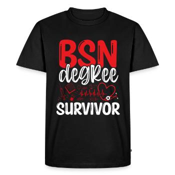 BSN Degree Survivor BSN Nursing School Graduation - Men's Premium Organic T-Shirt - black - Front - Nico (187cm)