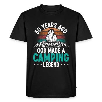 50 Birthday Camping Vintage Mountains 50 Year Old - Men's Premium Organic T-Shirt - black - Front - Nico (187cm)
