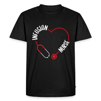 Infusion Nurse Stethoscope Nursing for Nurses - Men's Premium Organic T-Shirt - black - Front - Nico (187cm)