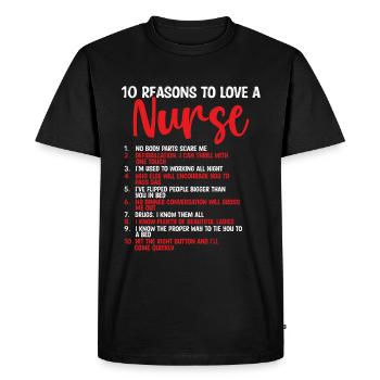 Infirmière de salle d’urgence Infirmière cardiaque AIIC - T-shirt Premium bio Homme - noir - Devant - Nico (187cm)