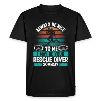 Scuba Rescue Divin peut être votre plongeur de sauvetage - T-shirt Premium bio Homme - noir - Devant - Nico (187cm)