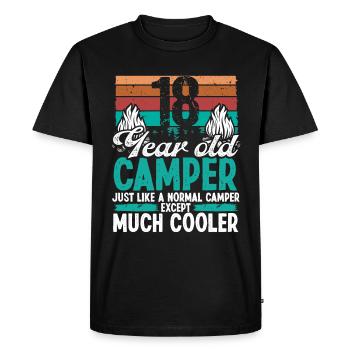 18 Year Old Camper Scouting Camping 18 Birthday - Men's Premium Organic T-Shirt - black - Front - Nico (187cm)