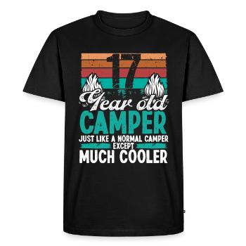 17 Year Old Camper Scouting Camping 17 Birthday - Men's Premium Organic T-Shirt - black - Front - Nico (187cm)