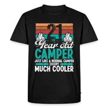 21 Year Old Camper Scouting Camping 21 Birthday - Men's Premium Organic T-Shirt - black - Front - Nico (187cm)