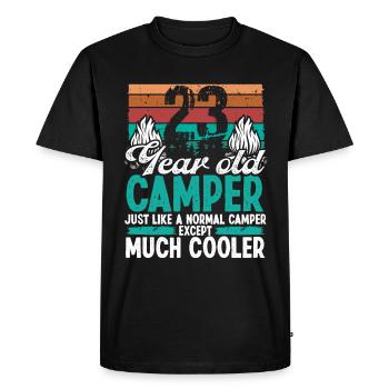 23 Year Old Camper Scouting Camping 23 Birthday - Men's Premium Organic T-Shirt - black - Front - Nico (187cm)