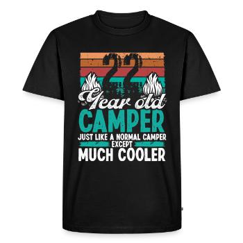 22 Year Old Camper Scouting Camping 22 Birthday - Men's Premium Organic T-Shirt - black - Front - Nico (187cm)