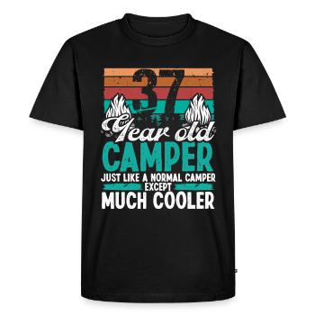37 Year Old Camper Scouting Camping 37 Birthday - Men's Premium Organic T-Shirt - black - Front - Nico (187cm)