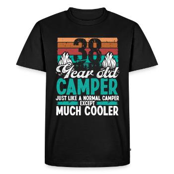 38 Year Old Camper Scouting Camping 38 Birthday - Men's Premium Organic T-Shirt - black - Front - Nico (187cm)