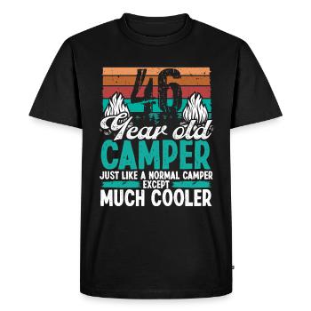 46 Year Old Camper Scouting Camping 46 Birthday - Men's Premium Organic T-Shirt - black - Front - Nico (187cm)