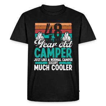 48 Year Old Camper Scouting Camping 48 Birthday - Men's Premium Organic T-Shirt - black - Front - Nico (187cm)