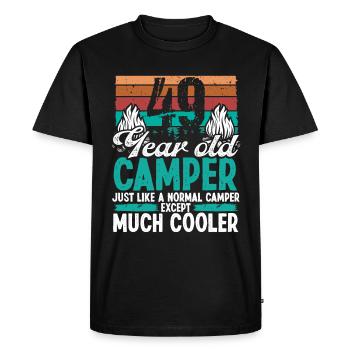 49 Year Old Camper Scouting Camping 49 Birthday - Men's Premium Organic T-Shirt - black - Front - Nico (187cm)