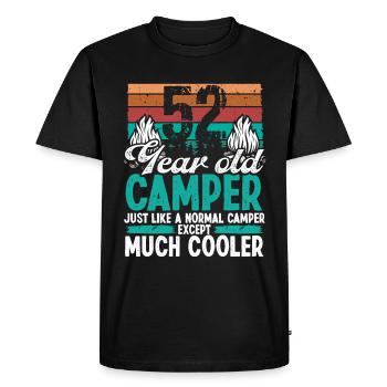52 Year Old Camper Scouting Camping 52 Birthday - Men's Premium Organic T-Shirt - black - Front - Nico (187cm)