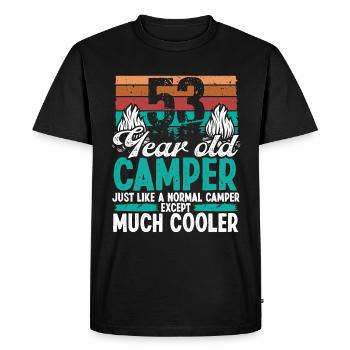 53 Year Old Camper Scouting Camping 53 Birthday - Men's Premium Organic T-Shirt - black - Front - Nico (187cm)