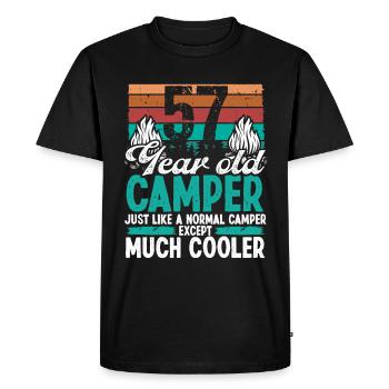 57 Year Old Camper Scouting Camping 57 Birthday - Men's Premium Organic T-Shirt - black - Front - Nico (187cm)