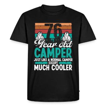 76 Year Old Camper Scouting Camping 76 Birthday - Men's Premium Organic T-Shirt - black - Front - Nico (187cm)
