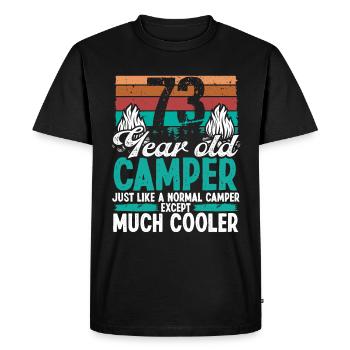 73 Year Old Camper Scouting Camping 73 Birthday - Men's Premium Organic T-Shirt - black - Front - Nico (187cm)