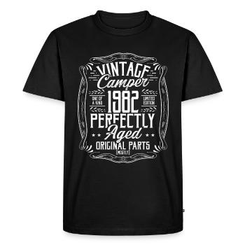 1982 Birthday Idea Camper Scout Camping 1982 - Men's Premium Organic T-Shirt - black - Front - Nico (187cm)