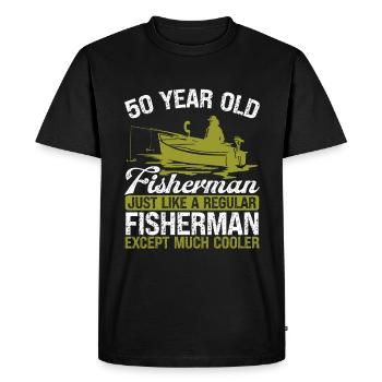 Pêcheur de 50 ans Pêcheur de 50 ans Pêcheur de 50 ans - T-shirt Premium bio Homme - noir - Devant - Nico (187cm)