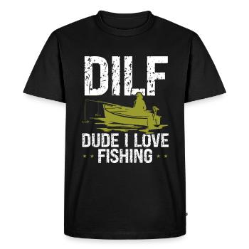 Funny Fishing Idea for Men Fishing Rod Humor - Men's Premium Organic T-Shirt - black - Front - Nico (187cm)