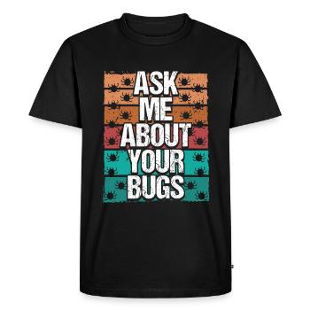 Tests Posez-moi des questions sur votre assurance qualité bugs - T-shirt Premium bio Homme - noir - Devant - Nico (187cm)