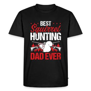 Squirrel Fathers Day for Squirrel Hunter PapaSquir - Men's Premium Organic T-Shirt - black - Front - Nico (187cm)