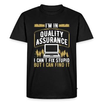 Test d’assurance qualité Test du code d’ingénierie QA - T-shirt Premium bio Homme - noir - Devant - Nico (187cm)