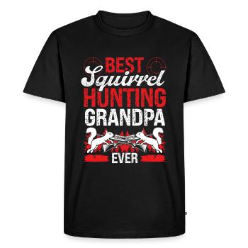 Squirrel Fathers Day for Squirrel Hunter GrandpaSq - Men's Premium Organic T-Shirt - black - Front - Nico (187cm)