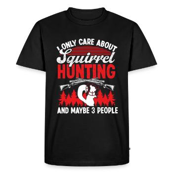 Funny Squirrel Hunter about Squirrel Hunting - Men's Premium Organic T-Shirt - black - Front - Nico (187cm)