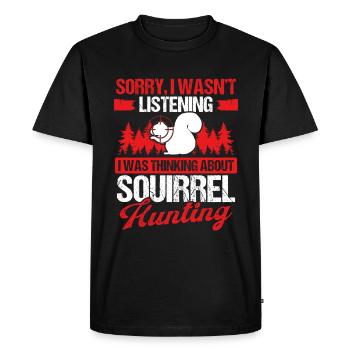 Humour Enlèvement d’écureuil Drôle Chasseur d’écureuil - T-shirt Premium bio Homme - noir - Devant - Nico (187cm)