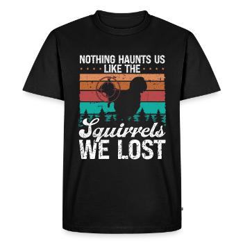 Squirrel Hunting Humor Funny Squirrel Hunter - Men's Premium Organic T-Shirt - black - Front - Nico (187cm)