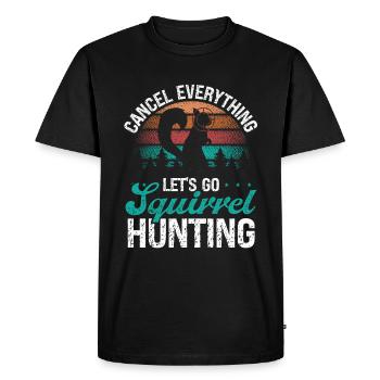 Squirrel Hunter Cancel Vintage Squirrel Hunting - Men's Premium Organic T-Shirt - black - Front - Nico (187cm)