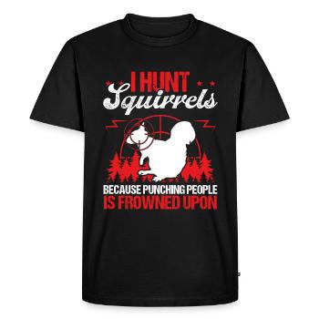 Chasse Drôle d’écureuil Technicien d’enlèvement Hunter - T-shirt Premium bio Homme - noir - Devant - Nico (187cm)