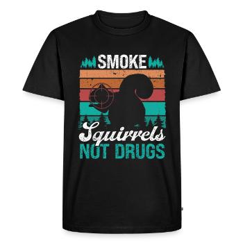 Smoke Squirrel Hunter Funny Squirrel Removal - Men's Premium Organic T-Shirt - black - Front - Nico (187cm)