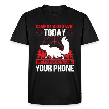 Squirrel Hunter est venu par votre Stand Squirrel Tech - T-shirt Premium bio Homme - noir - Devant - Nico (187cm)