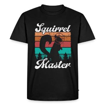 Squirrel Removal Vintage Funny Squirrel Master - Men's Premium Organic T-Shirt - black - Front - Nico (187cm)