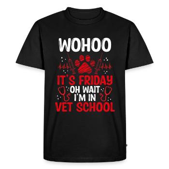 Funny Vet Tech School Friday Vet Tech Student - Men's Premium Organic T-Shirt - black - Front - Nico (187cm)