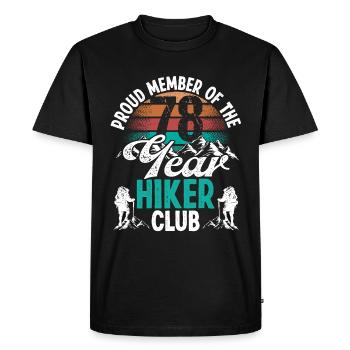 78 Year Old Hiker Mountains Hiking Birthday 78 - Men's Premium Organic T-Shirt - black - Front - Nico (187cm)