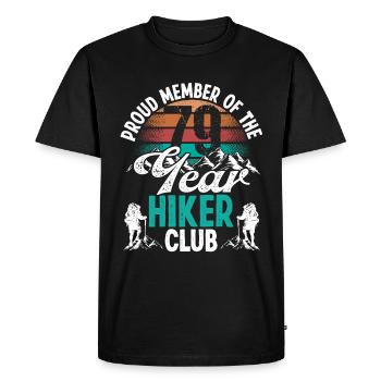 79 Year Old Hiker Mountains Hiking Birthday 79 - Men's Premium Organic T-Shirt - black - Front - Nico (187cm)