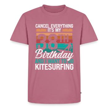 38 Anniversaire Kitesurfer Kitesurfeur 38 ans - T-shirt Premium bio Homme - mauve - Devant - Nico (187cm)