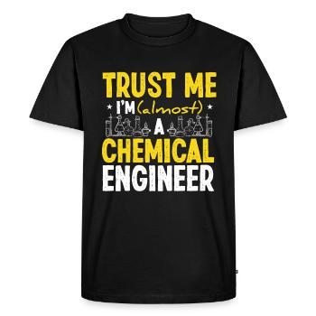 Drôle d’ingénieur de l’école de génie chimique - T-shirt Premium bio Homme - noir - Devant - Nico (187cm)