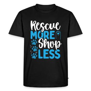 Dog Rescue More Shop Less Animal Rescue Rescuer - Men's Premium Organic T-Shirt - black - Front - Nico (187cm)