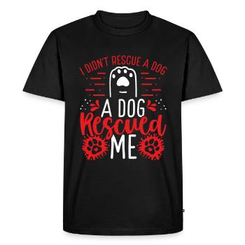 Chien m’a sauvé Refuge Chiens Adopter Chien Animal - T-shirt Premium bio Homme - noir - Devant - Nico (187cm)