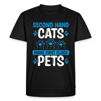 Cat Rescuer Second Hand Cats Foster Animal - Men's Premium Organic T-Shirt - black - Front - Nico (187cm)