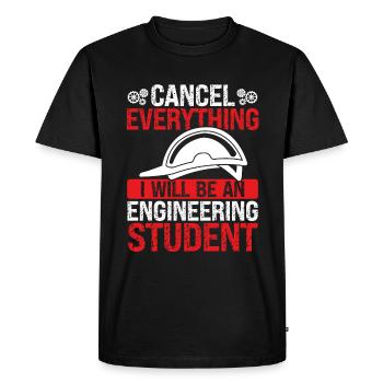 Funny Engineering Student Engineering School - Men's Premium Organic T-Shirt - black - Front - Nico (187cm)