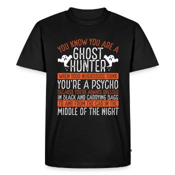 Halloween Ghost Hunting Camerca Funny Ghost Hunter - Men's Premium Organic T-Shirt - black - Front - Nico (187cm)